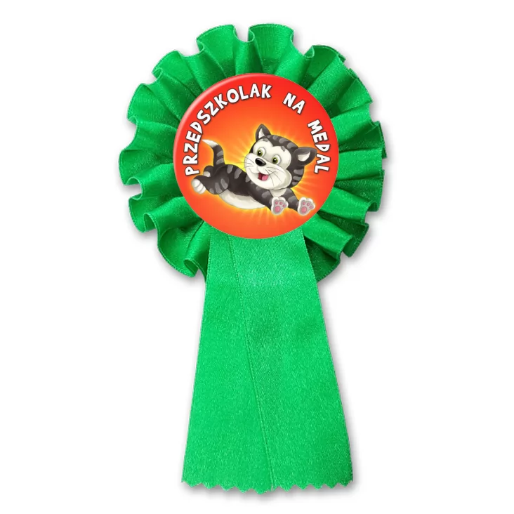 przypinka kotylion Przedszkolak na medal grupa kotki