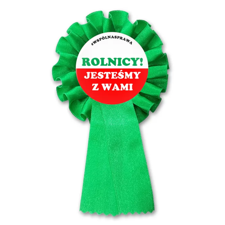 przypinka kotylion Rolnicy jesteśmy z Wami