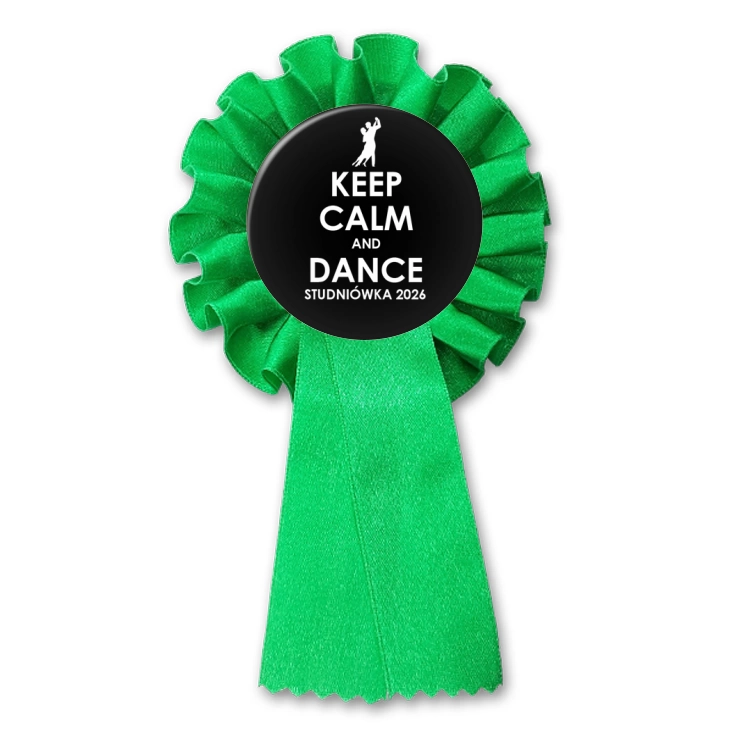 przypinka kotylion Studniówka keep calm czarna