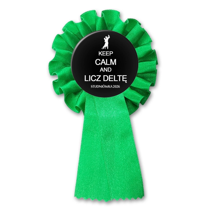 przypinka kotylion Studniówka keep calm i licz deltę czarna