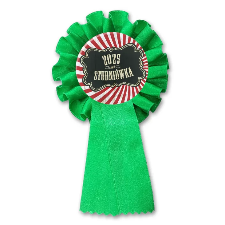przypinka kotylion Studniówka z motywem rozety