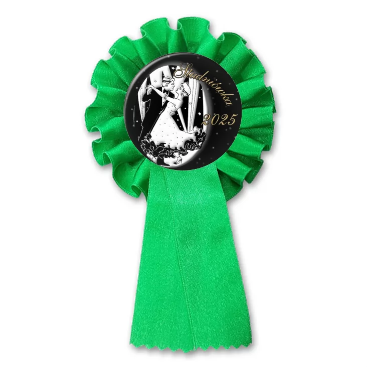 przypinka kotylion Studniówka z eleganckimi tancerzami