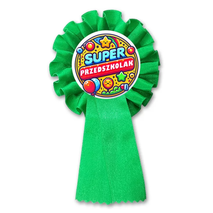 przypinka kotylion Super Predszkolak na kolorowo