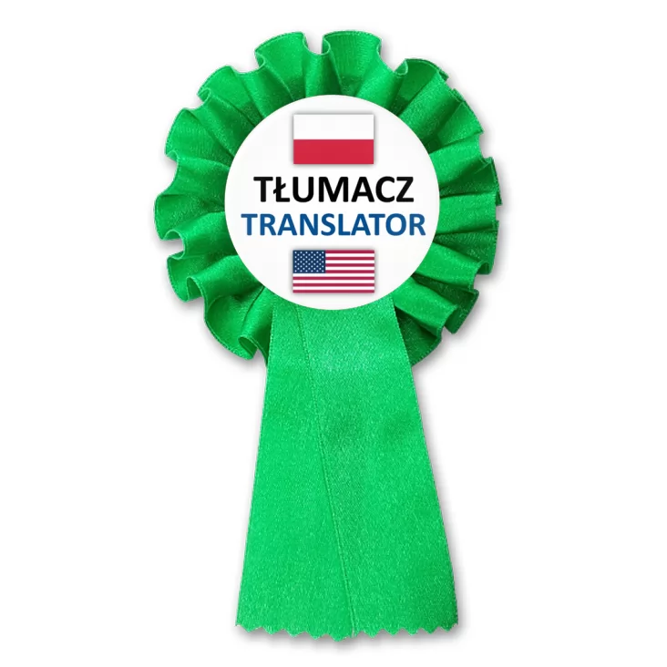 przypinka kotylion Tłumacz polski angielski amerykański
