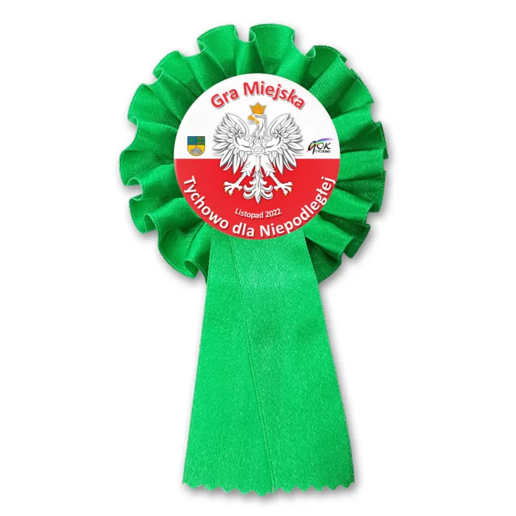 przypinka kotylion Tychowo dla Niepodległej 2022