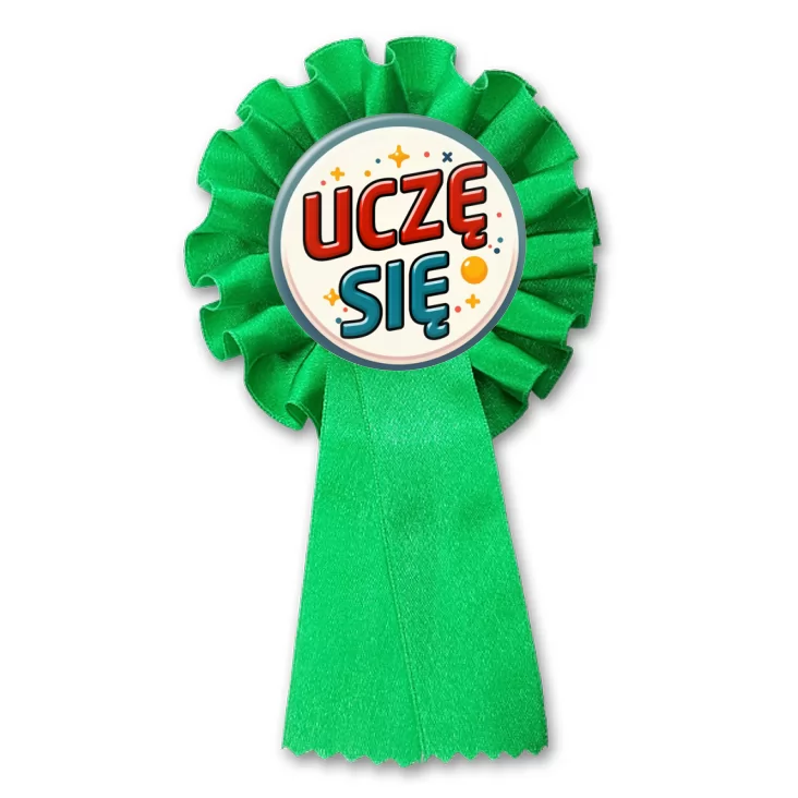 przypinka kotylion Uczę się kolorowe litery