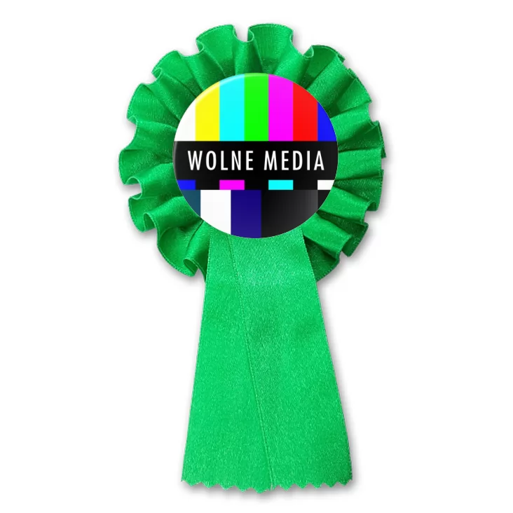 przypinka kotylion Wolne media brak sygnału