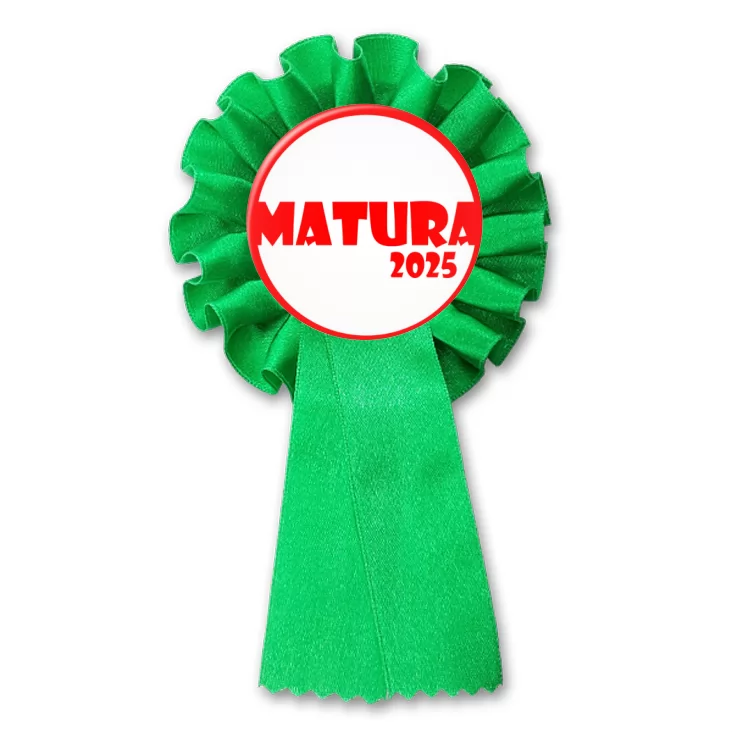 przypinka kotylion Matura czerwony napis