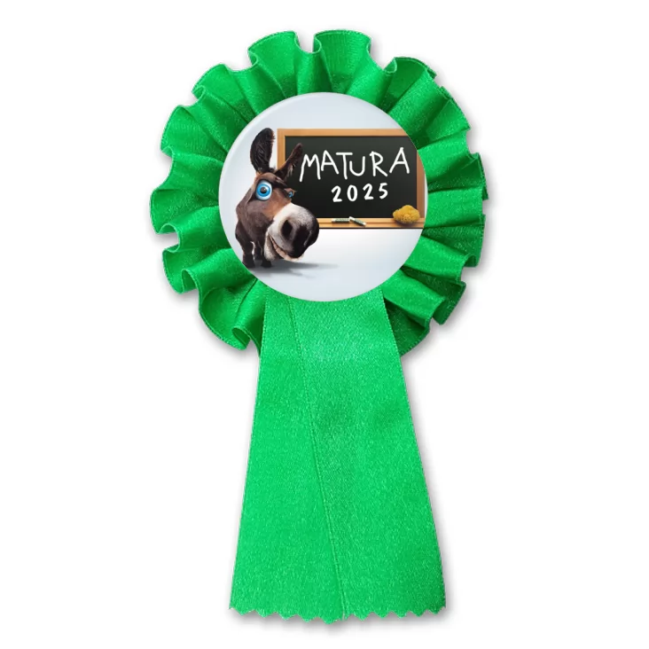 przypinka kotylion Matura osioł przy tablicy