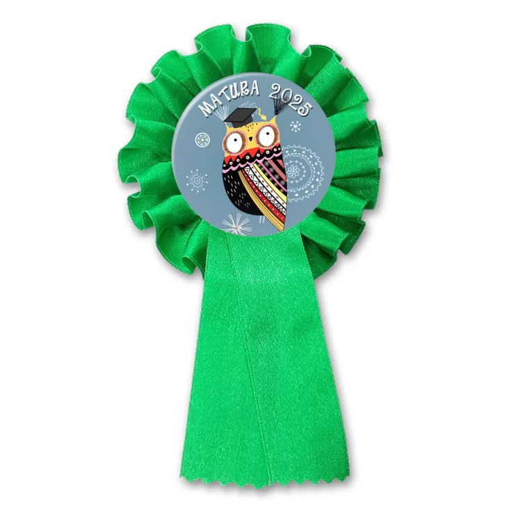 przypinka kotylion Matura sowa kolorowa