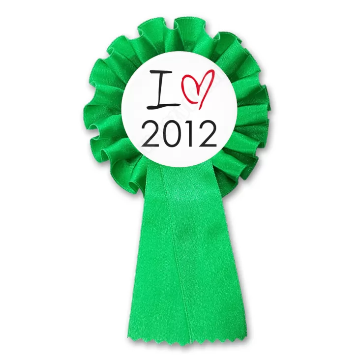 przypinka kotylion I love 2012