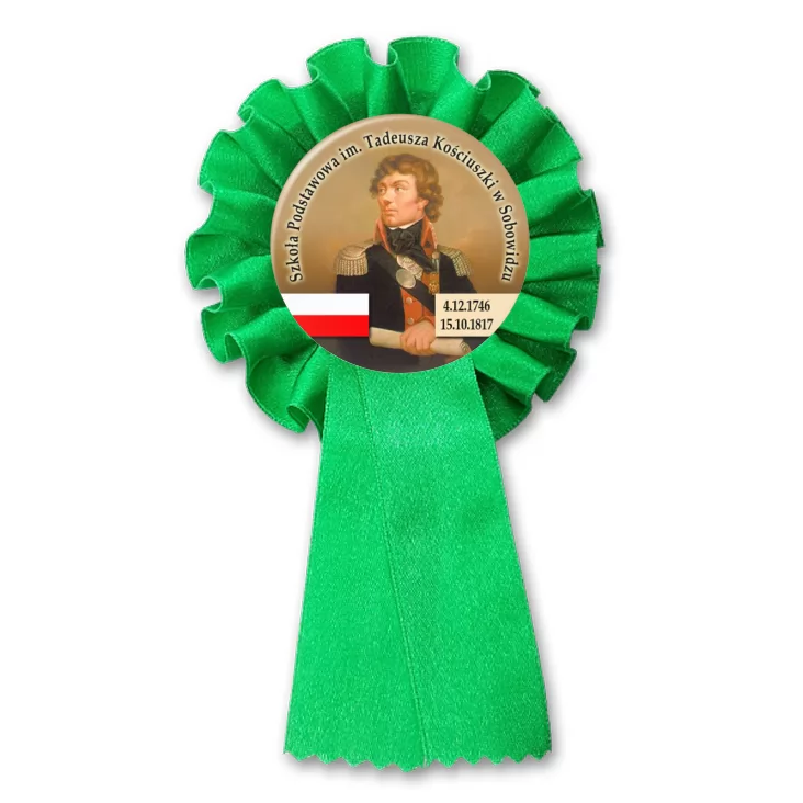 przypinka kotylion SP im. T. Kościuszki w Sobowidzu