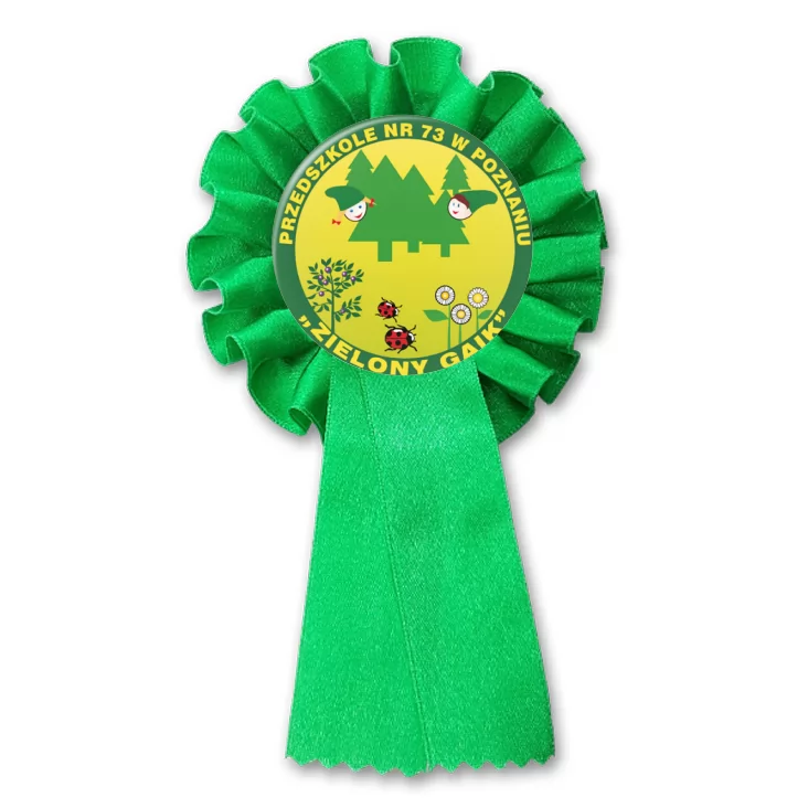 przypinka kotylion Zielony Gaik - Przedszkole Nr 73