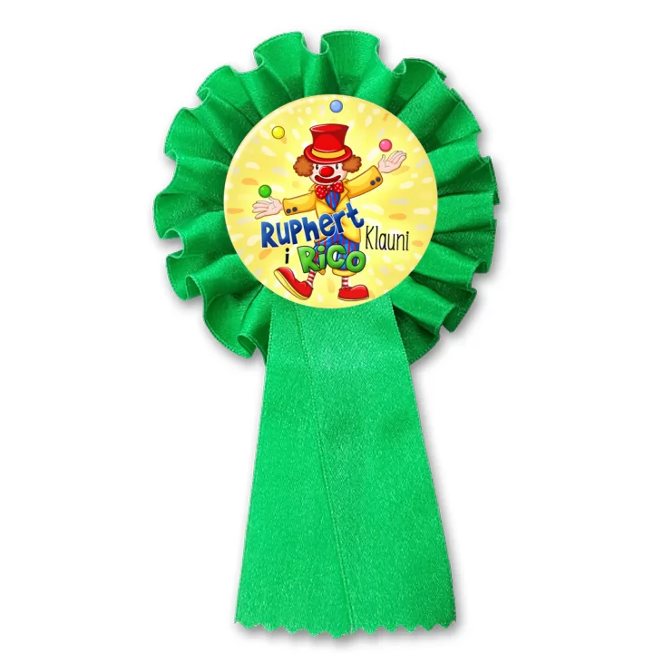 przypinka kotylion Ruphert i Rico Klauni