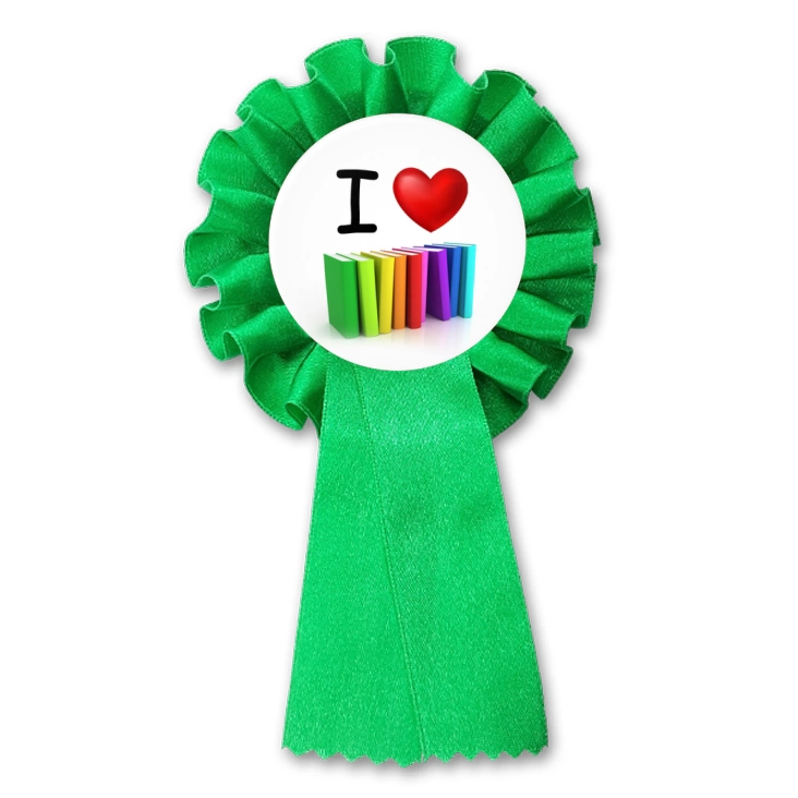 przypinka kotylion I love książki