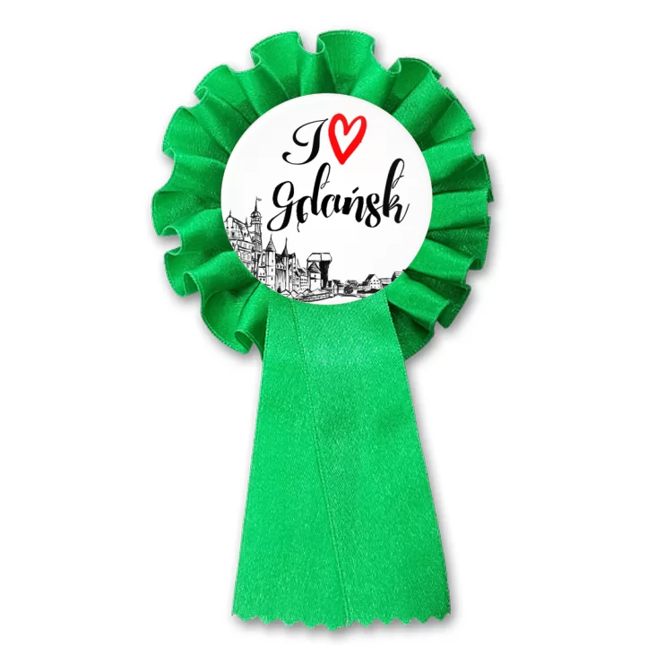 przypinka kotylion I love Gdańsk