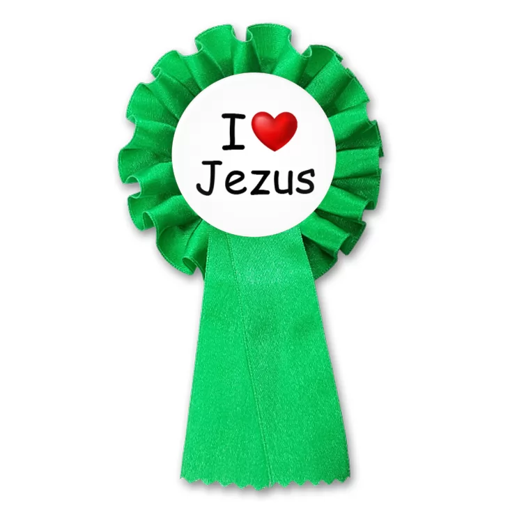 przypinka kotylion I love Jezus