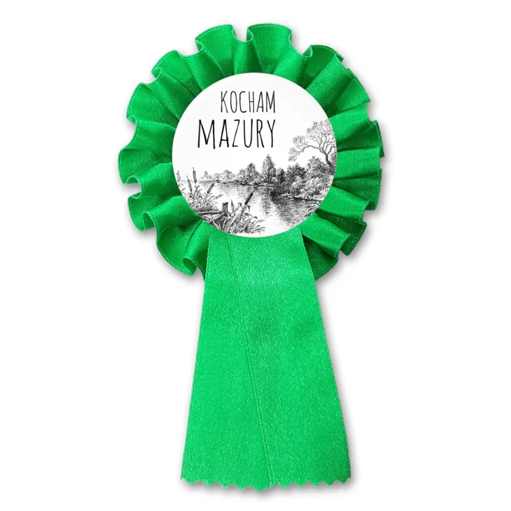 przypinka kotylion Kocham Mazury