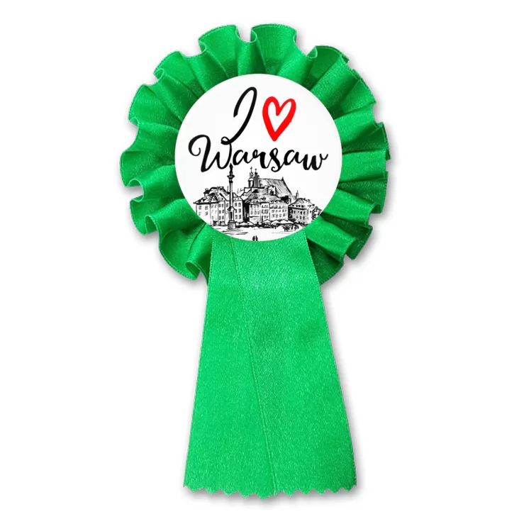 przypinka kotylion I love Warsaw