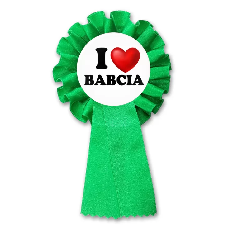przypinka kotylion I love babcia