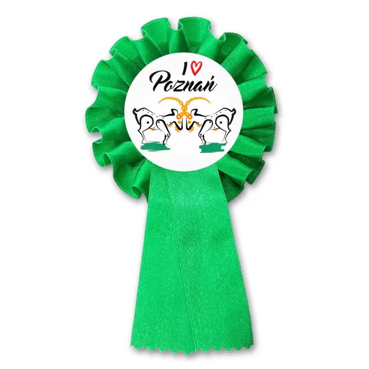 przypinka kotylion I love Poznań