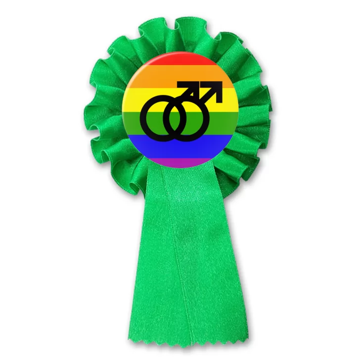 przypinka kotylion Para mężczyzn - symbole