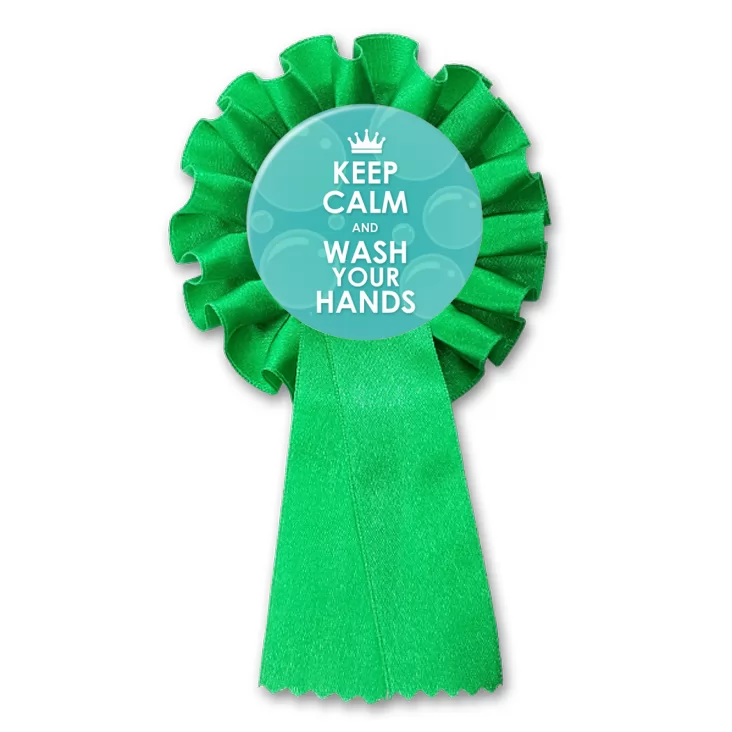 przypinka kotylion Keep calm and wash your hands
