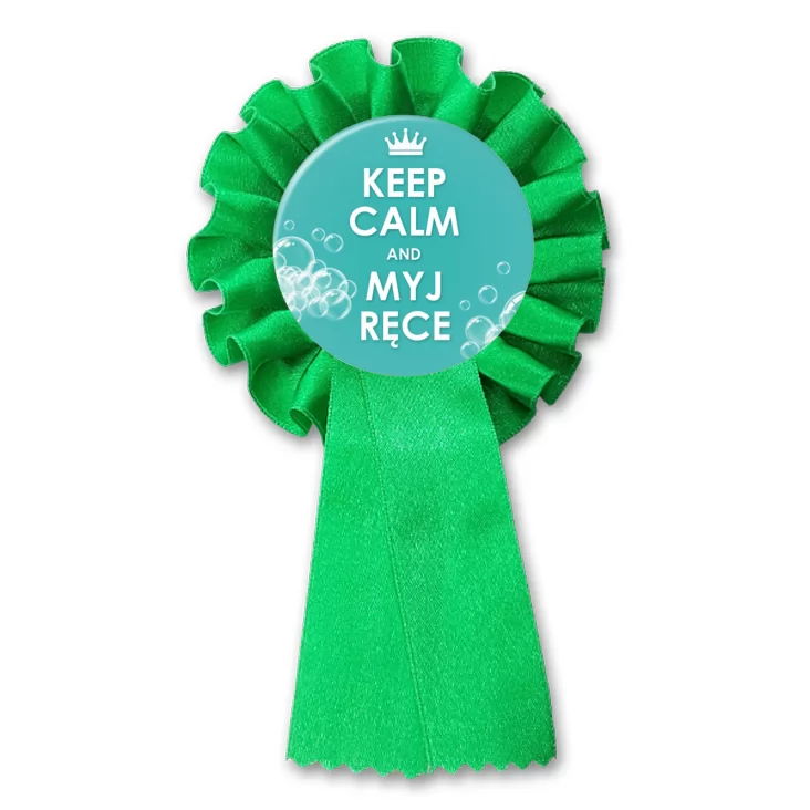 przypinka kotylion Keep calm and myj ręce