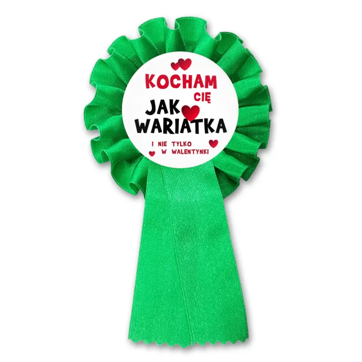 przypinka kotylion Kocham Cię Jak wariatka