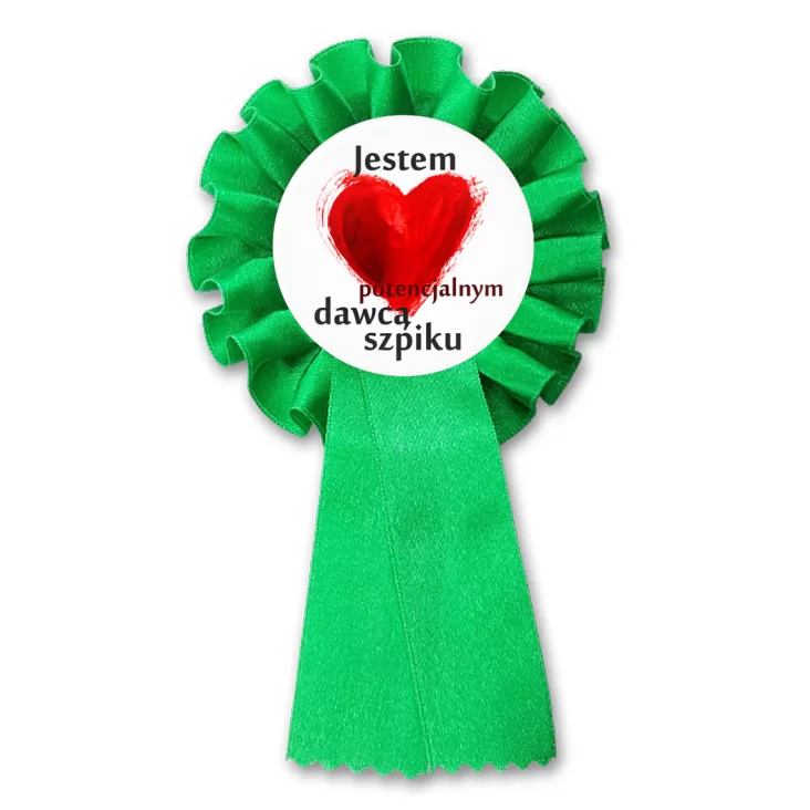 przypinka kotylion Jestem dawcą szpiku