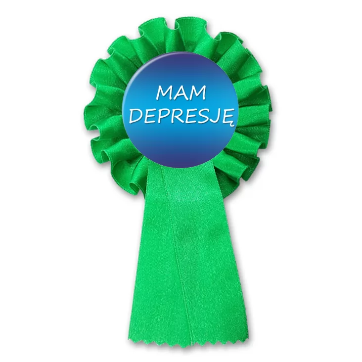 przypinka kotylion Mam depresję