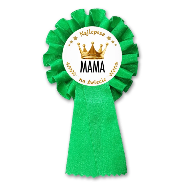 przypinka kotylion Dzień Mamy Najlepsza mama na świecie w koronie