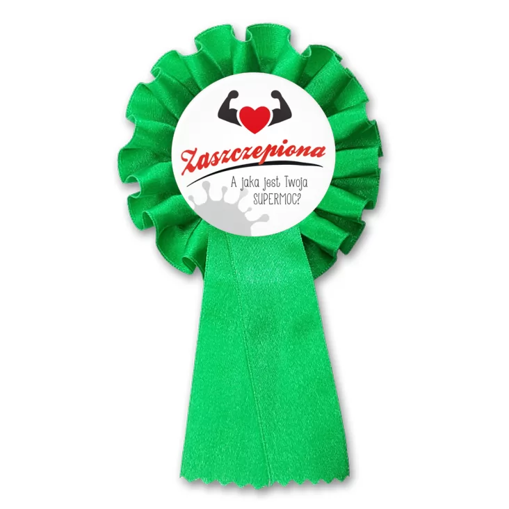 przypinka kotylion Zaszczepiona hero