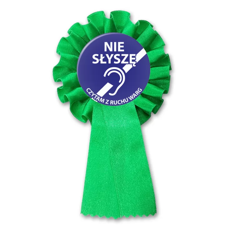 przypinka kotylion Nie słyszę