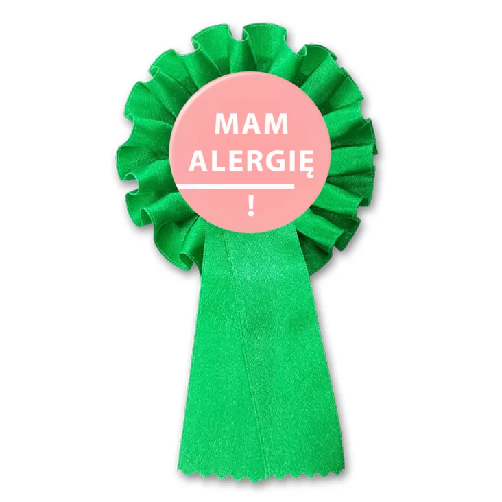 przypinka kotylion Mam alergię