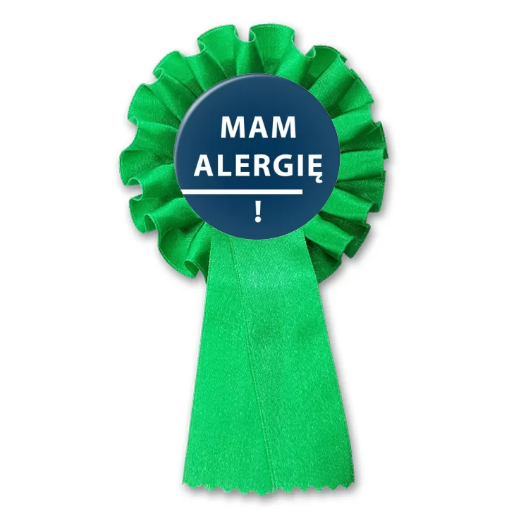 przypinka kotylion Mam alergię