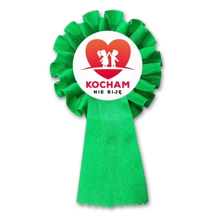przypinka kotylion Kocham nie biję