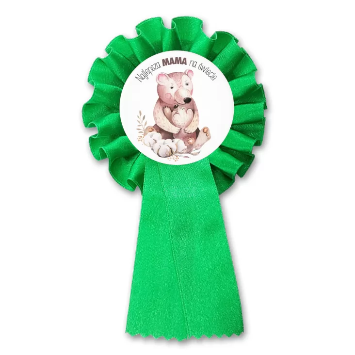 przypinka kotylion Dzień Matki Najlepsza mama na świecie Misie