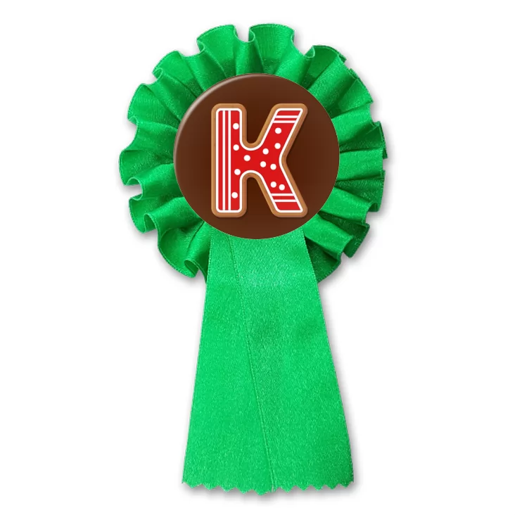 przypinka kotylion Piernikowa litera K