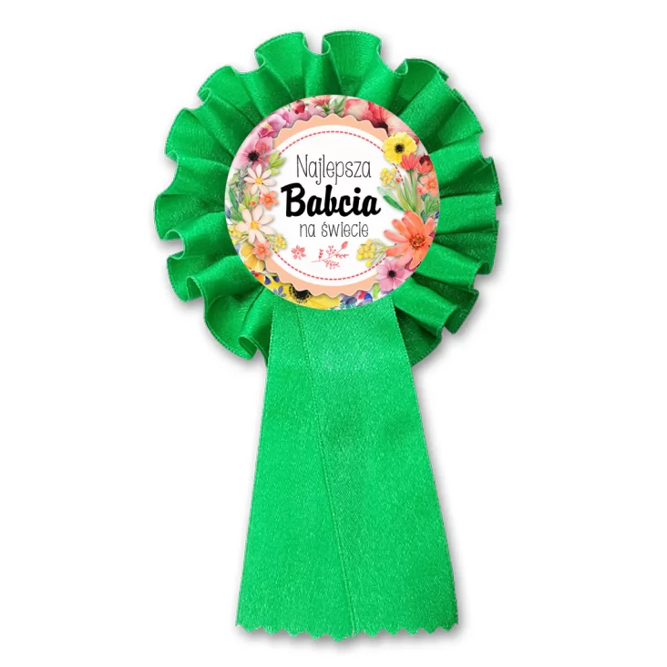 przypinka kotylion Dzień Babci - Najlepsza babcia kwiaty