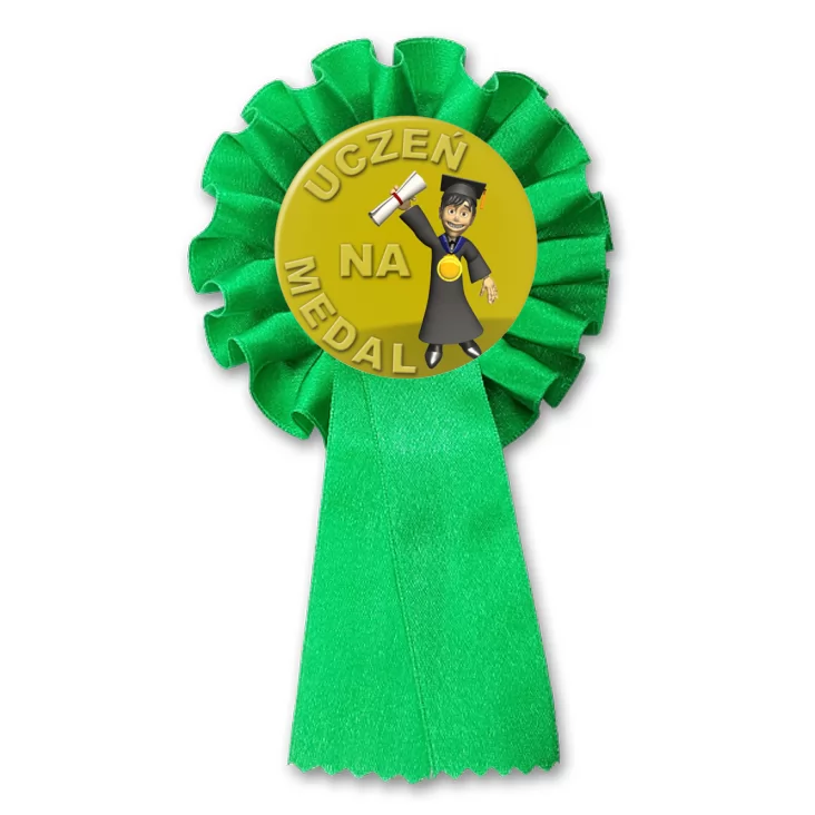 przypinka kotylion Uczeń na medal z dyplomem