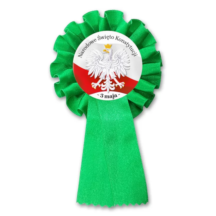 przypinka kotylion 3 maja Narodowe Święto Konstytucji orzeł na tle flagi