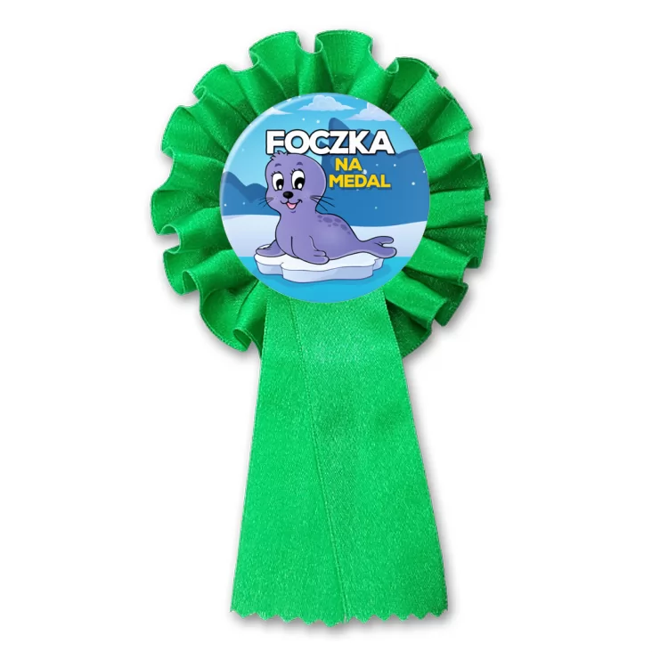 przypinka kotylion Foczka na medal