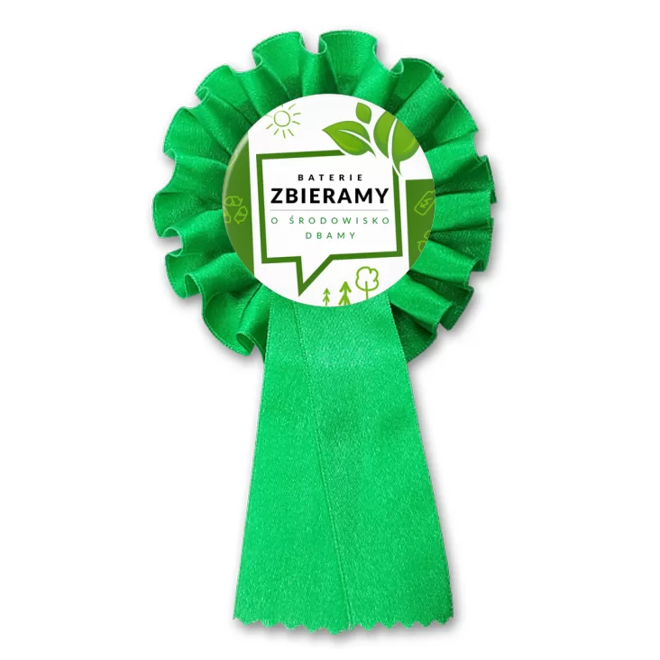 przypinka kotylion Baterie zbieramy o środowisko dbamy