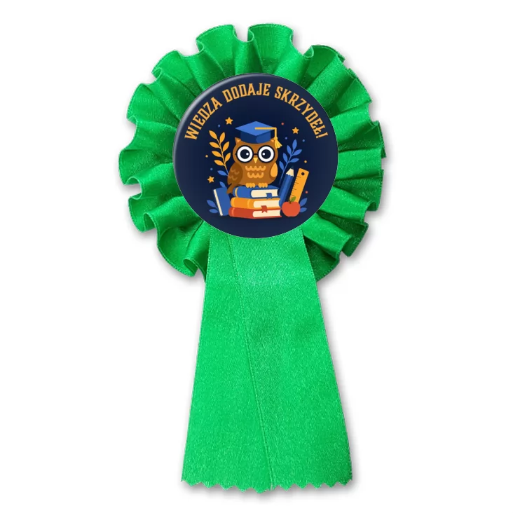 przypinka kotylion Wiedza dodaje skrzydeł