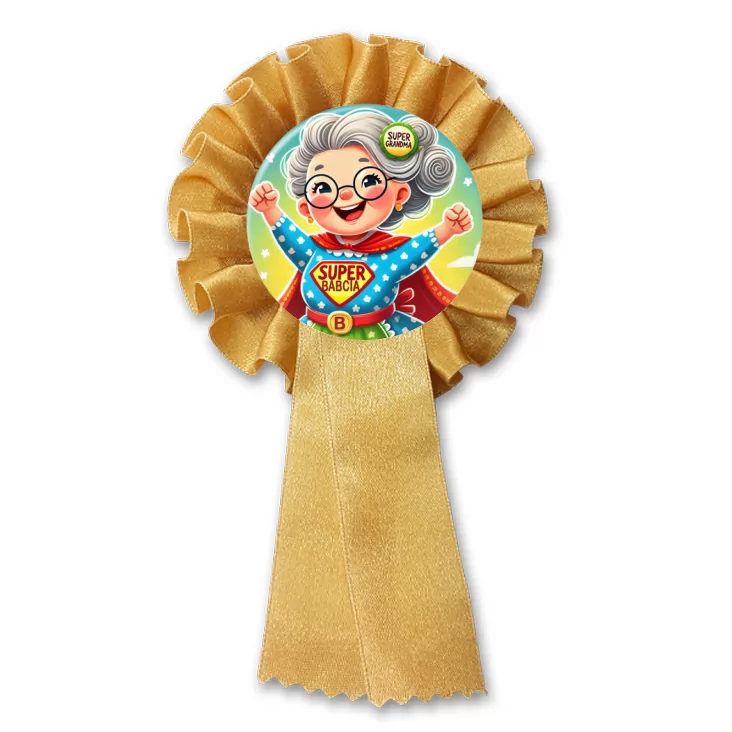 przypinka kotylion Babcia superbohaterka