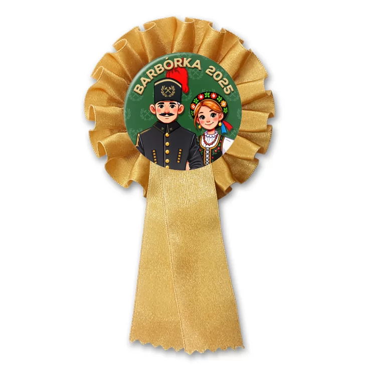 przypinka kotylion Barbórka górnik w mundurze górniczym