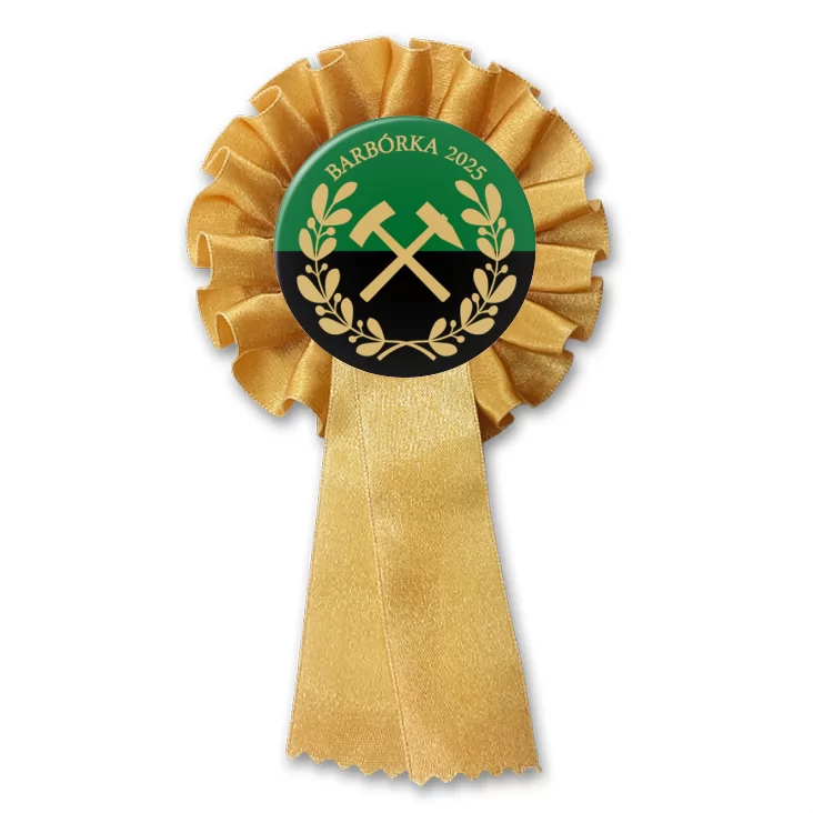 przypinka kotylion Barbórka zielono-czarna