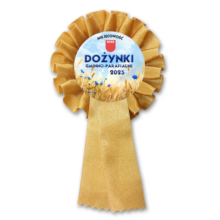 przypinka kotylion Dożynki zboże i chabry