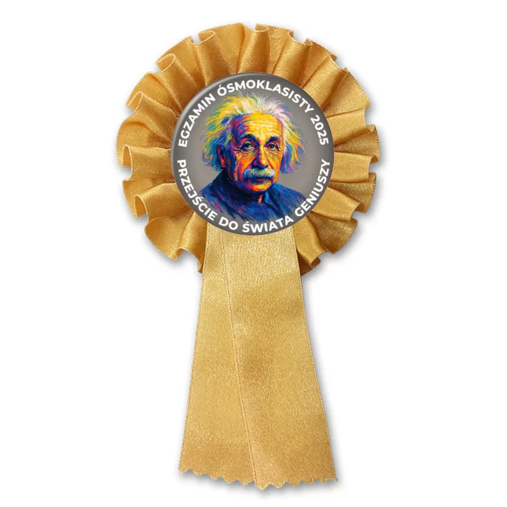 przypinka kotylion Egzamin Ósmoklasisty Einstein świat geniuszy